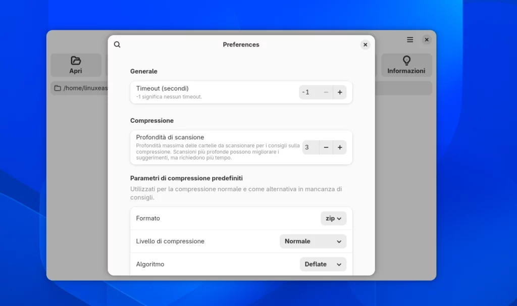 Akizip Settings