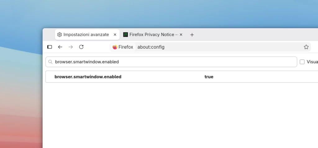 Attivare Firefox Finestra Smart
