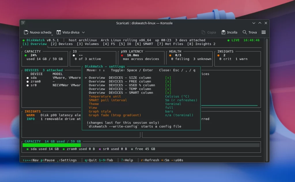 DiskWatch Settings