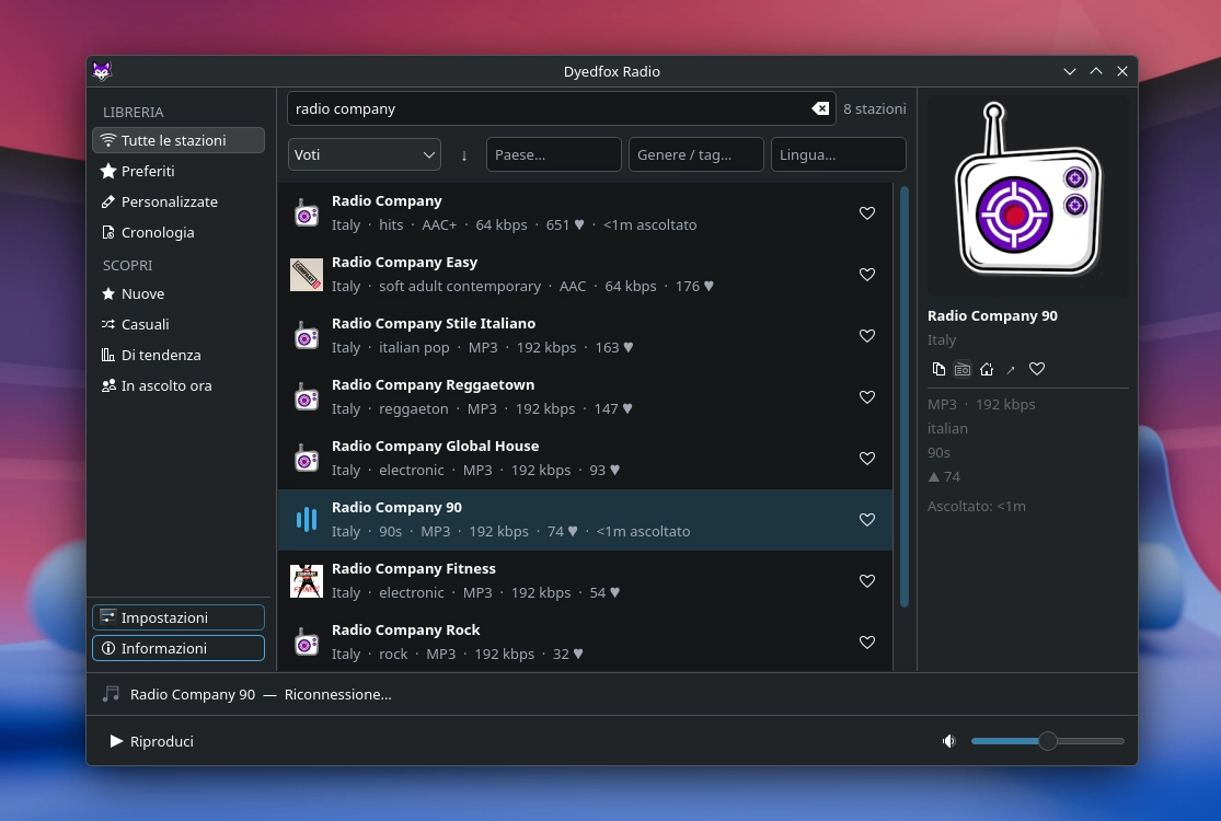 Scopri di più sull'articolo Dyedfox Radio porta le web radio su KDE Plasma