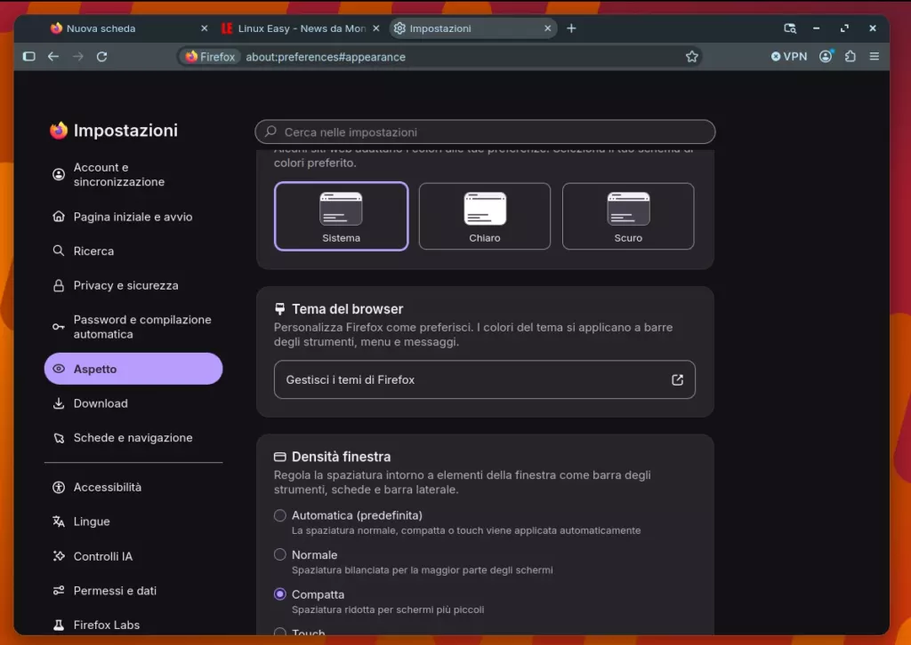 Firefox 157 Aspetto