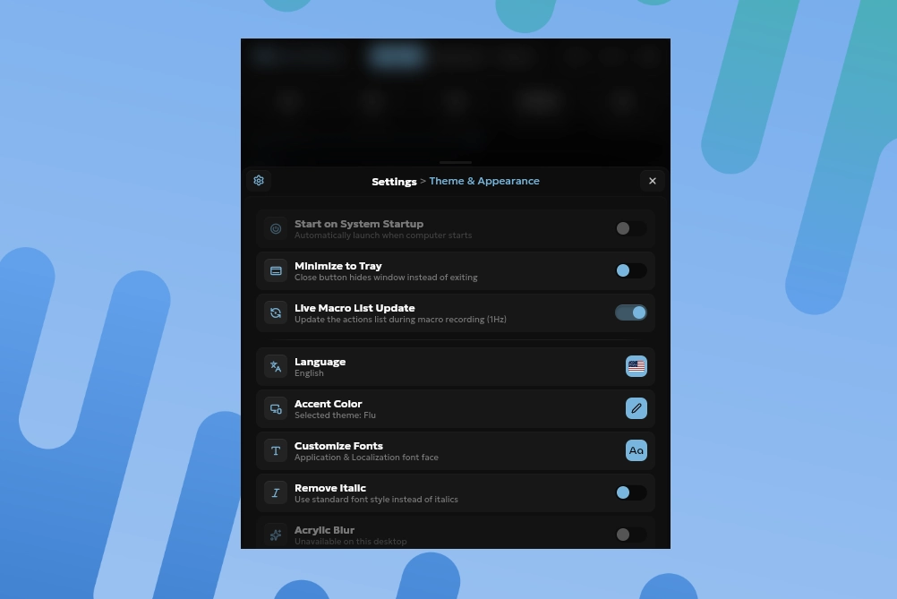 FluAutoClicker Settings