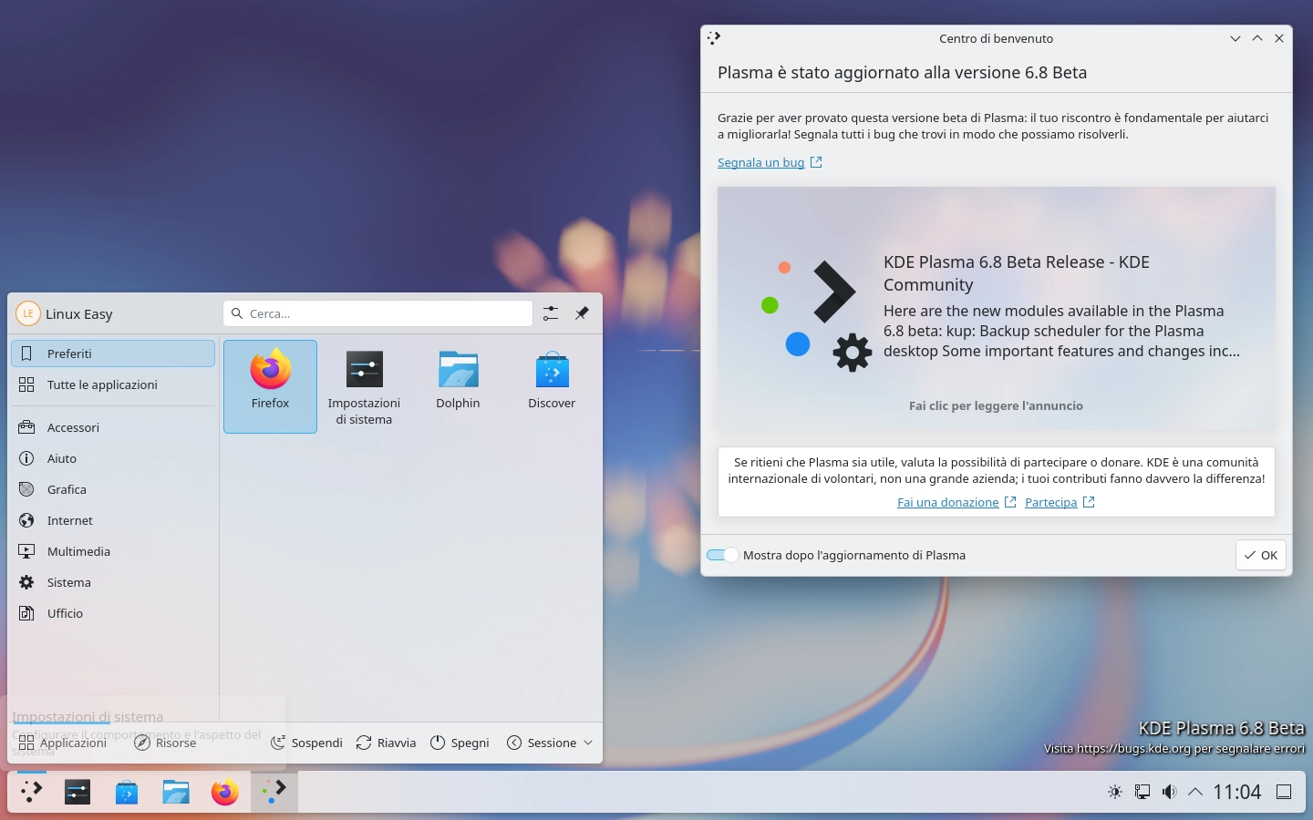 Scopri di più sull'articolo KDE Plasma 6.8 Beta Rilasciato ecco tutte le principali novità