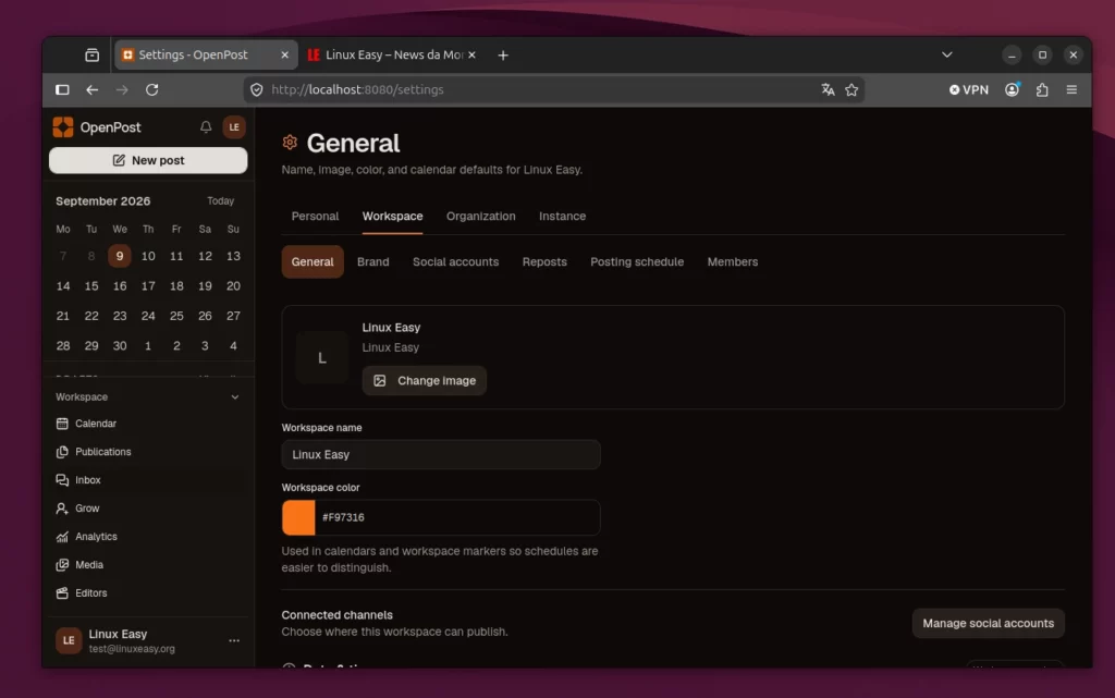 OpenPost Settings