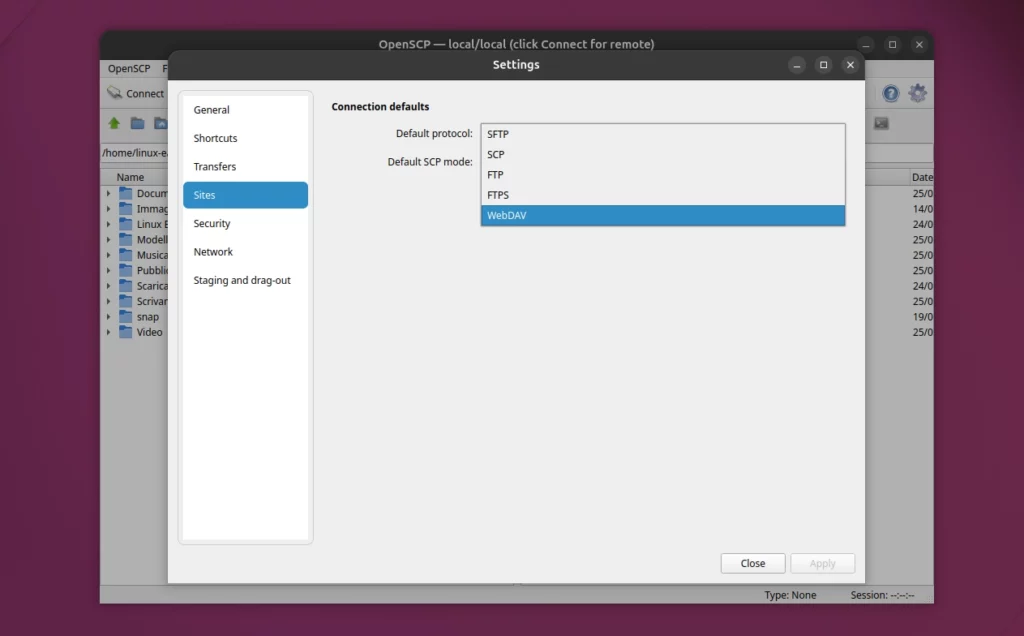 OpenSCP Settings