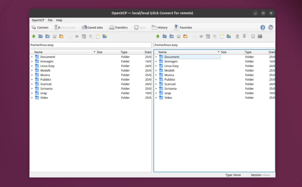 OpenSCP Ubuntu Linux