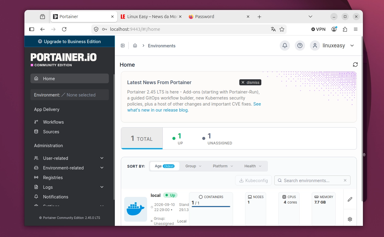Scopri di più sull'articolo Portainer 2.45.0 LTS: importanti novità per Kubernetes, GitOps e sicurezza
