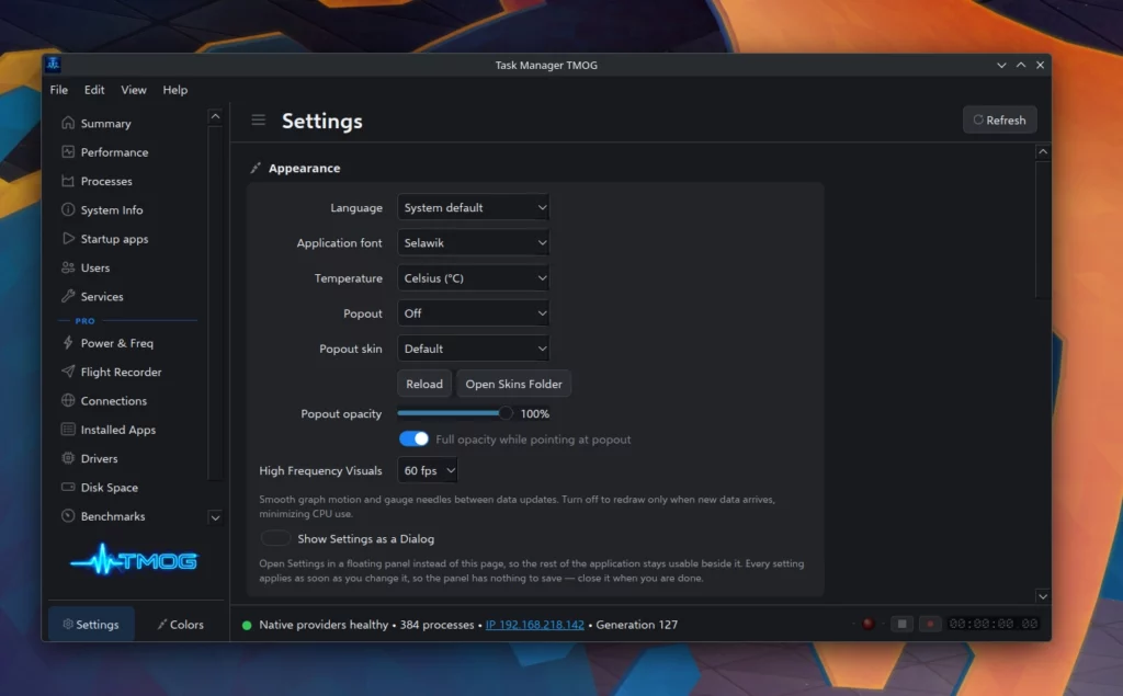 TMOG Settings