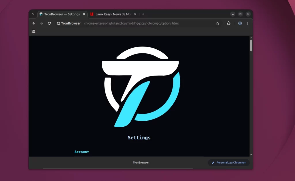 TronBrowser Ubuntu Linux