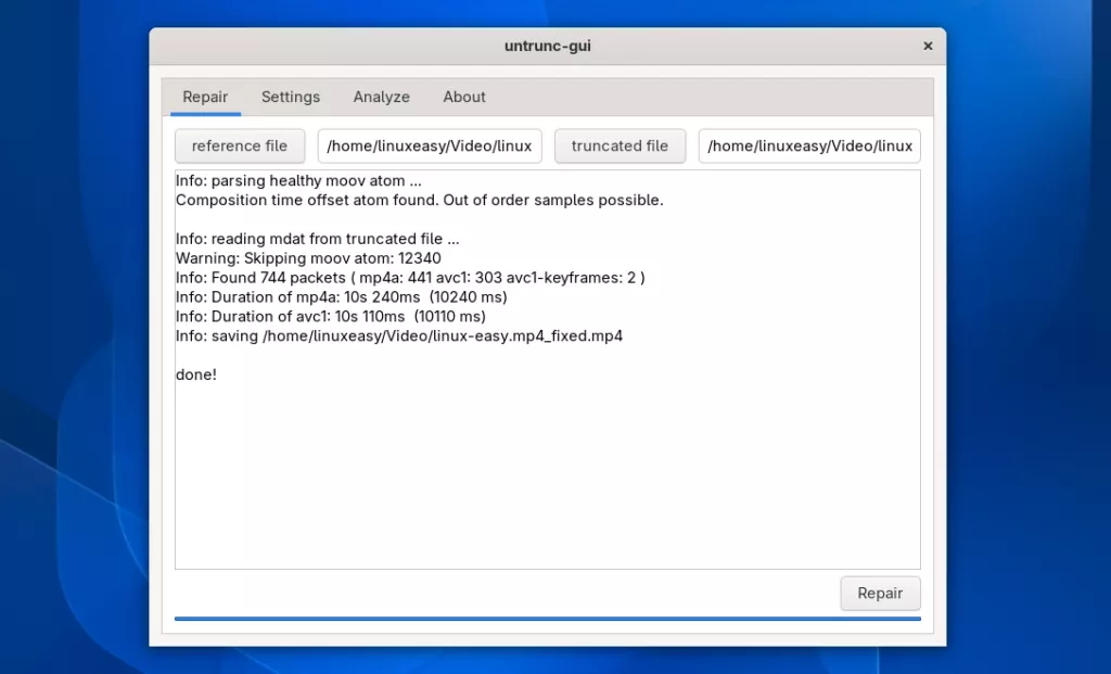 Untrunc Linux