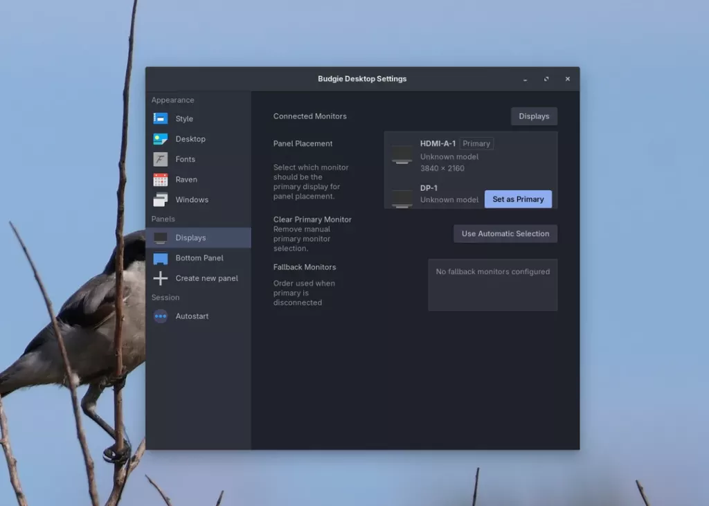 Budgie Desktop Settings