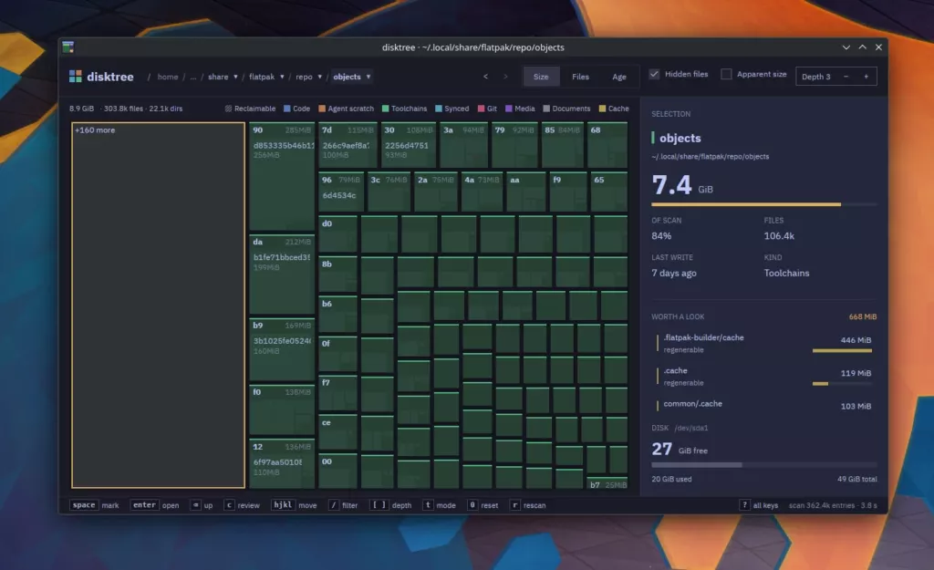 disktree KDE Linux