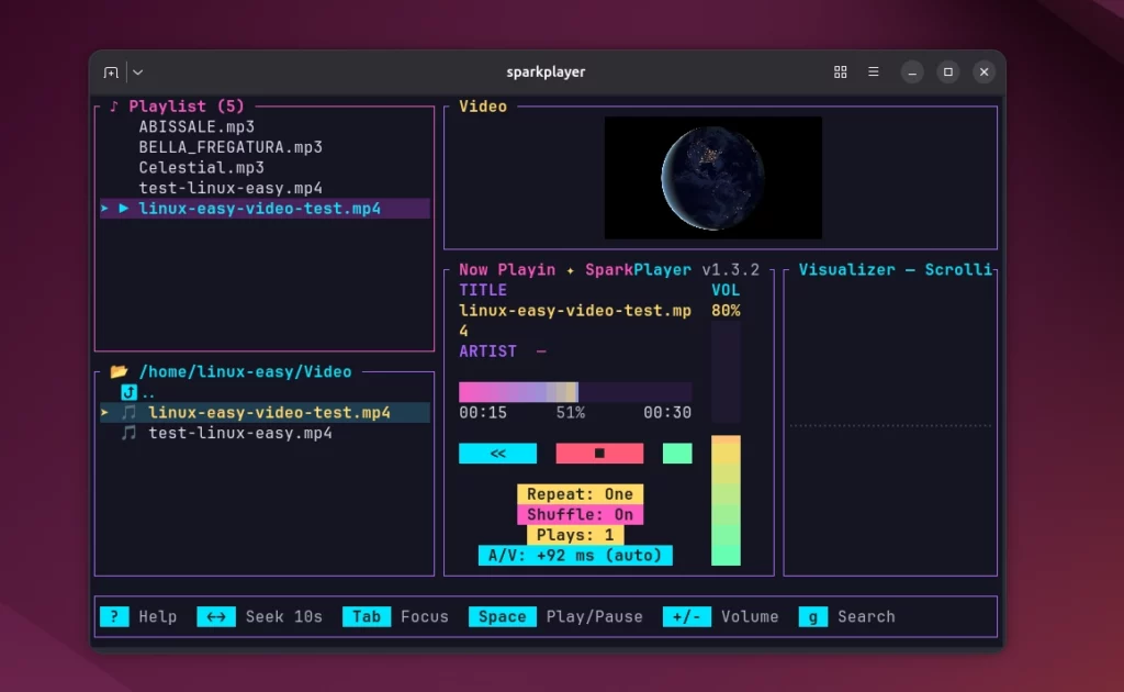 sparkplayer ubuntu linux video