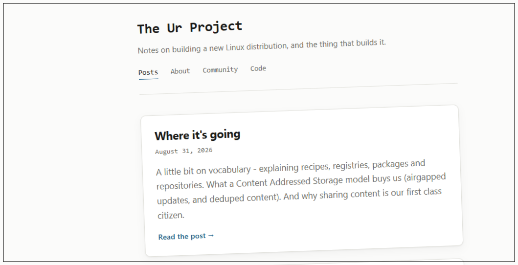 Scopri di più sull'articolo The Ur Project: un ex architetto di Clear Linux prepara una nuova distribuzione