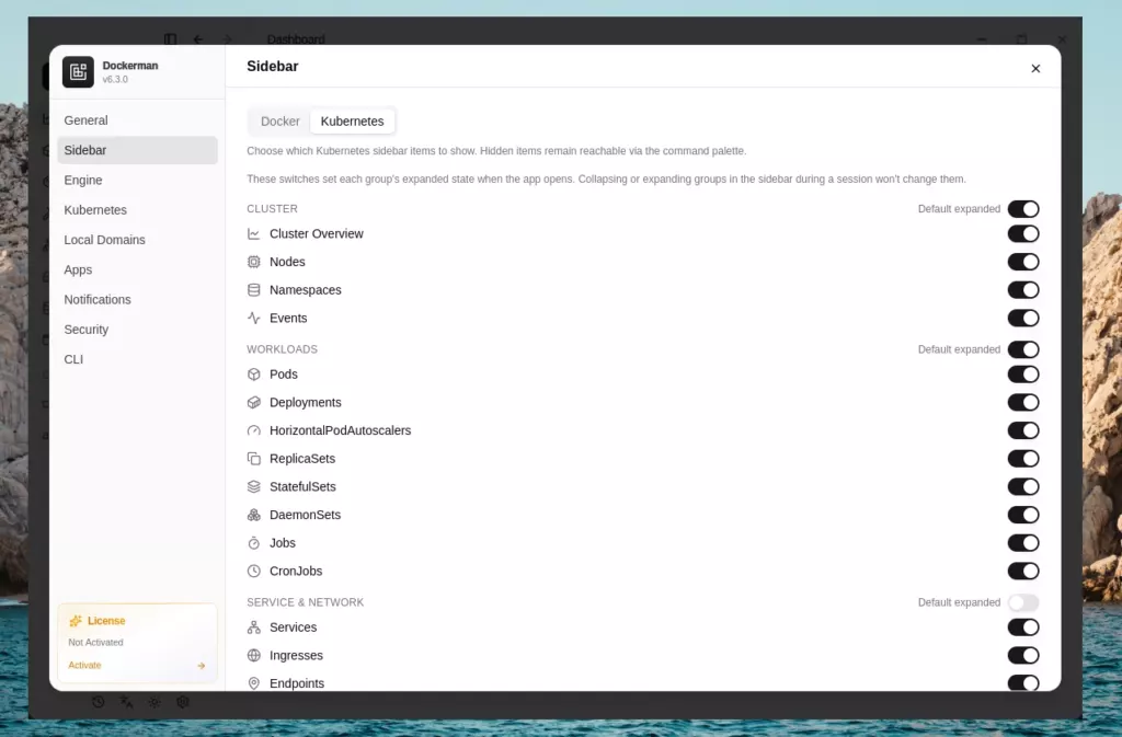 Dockerman Settings