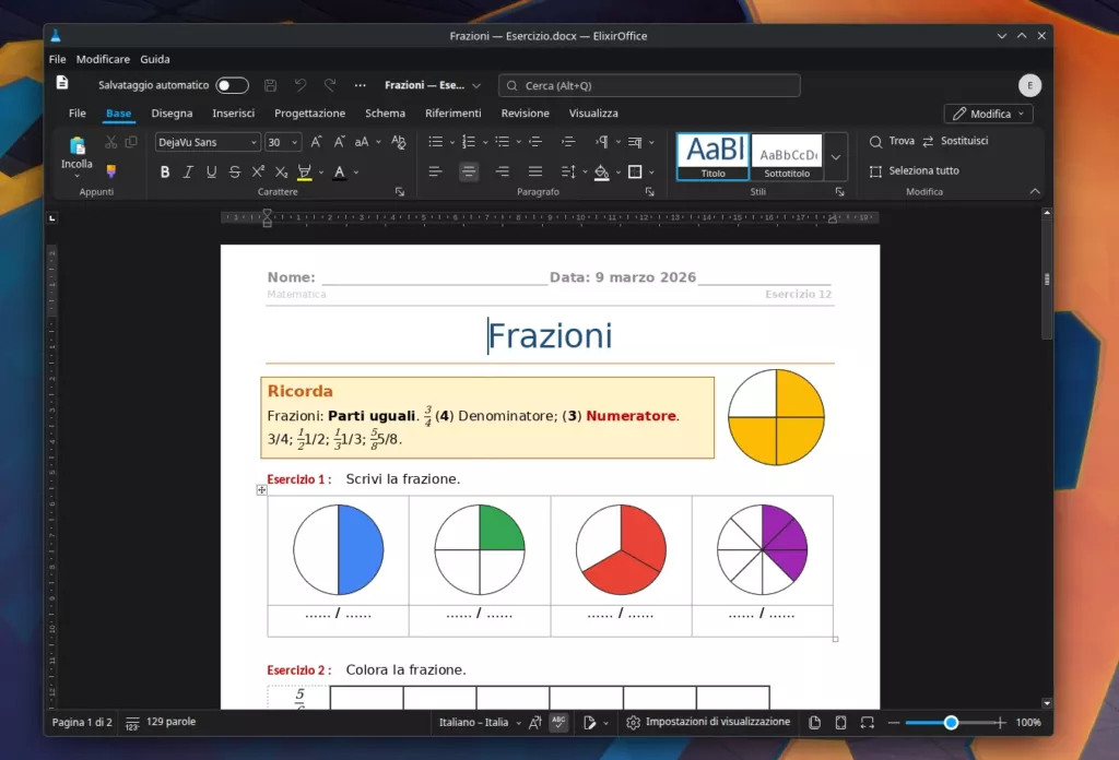 ElixirOffice editor testo