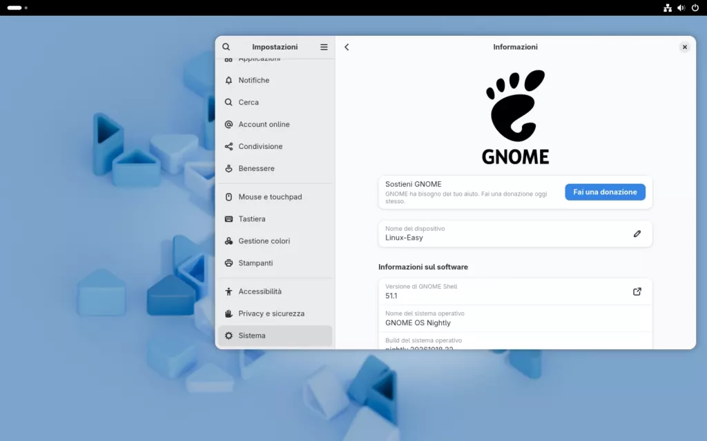 GNOME 51.1 Linux