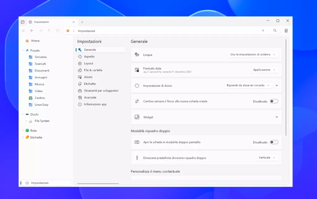 LinuxFiles Settings
