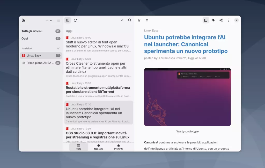 Newsflash GNOME Linux