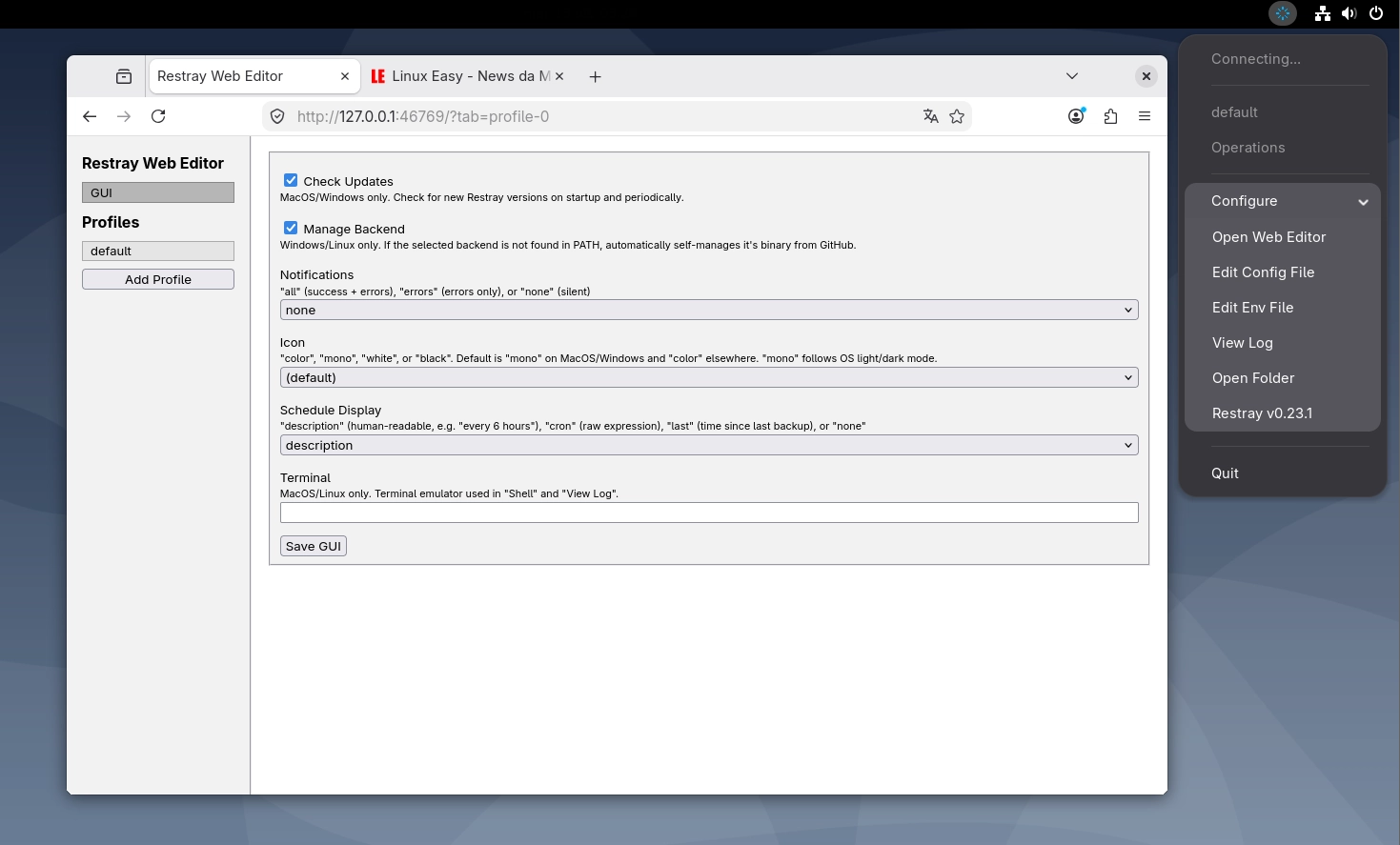 Scopri di più sull'articolo Restray il tool per effettuare backup con Restic o Rustic su Linux, Windows e Mac