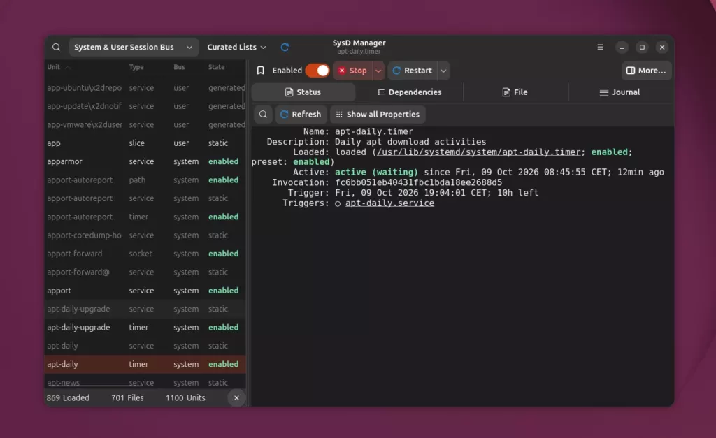 SysD Manager Linux