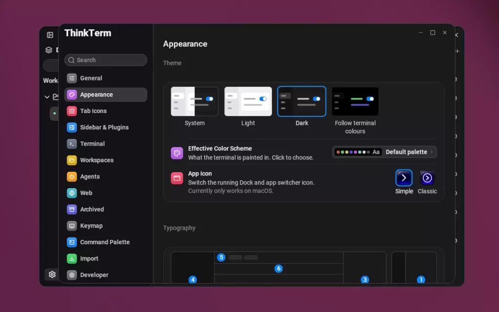 ThinkTerm Settings
