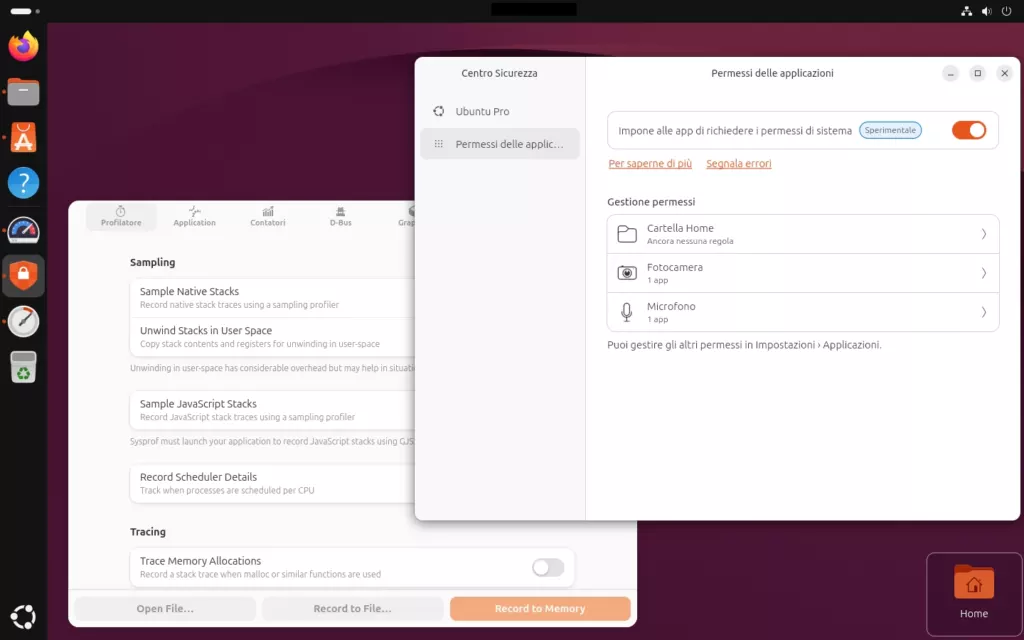 Ubuntu 26.10 Stonking Stingray permessi app