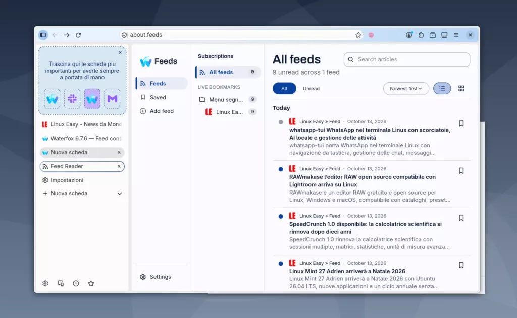 Waterfox Feed