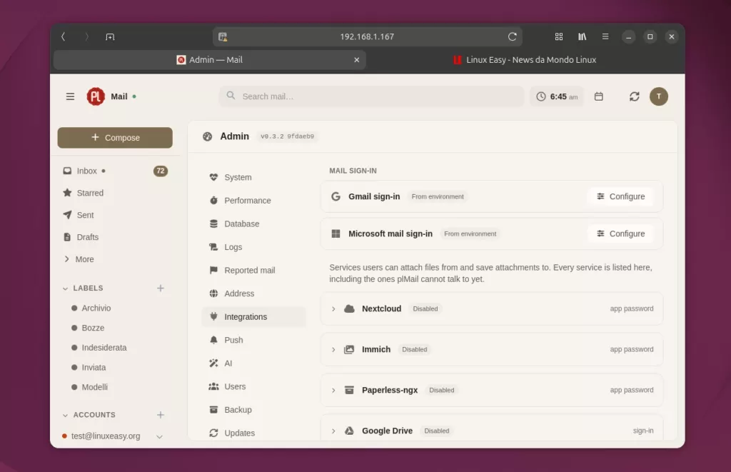plMail Settings